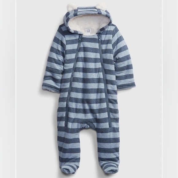 GAP Other - Baby Gap Blue Sherpa Lined One Piece 3-6 Months ColdControl Bundler Snowsuit